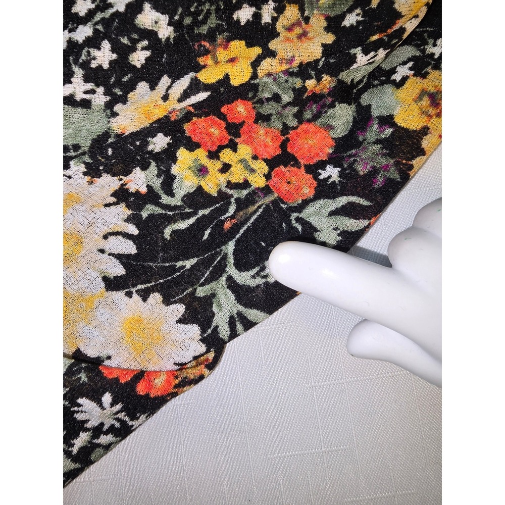 Maeve Anthropologie Floral Smocked Maxi Dress Black V-Neck‎ 3/4 Sleeve XS - Picture 16 of 16